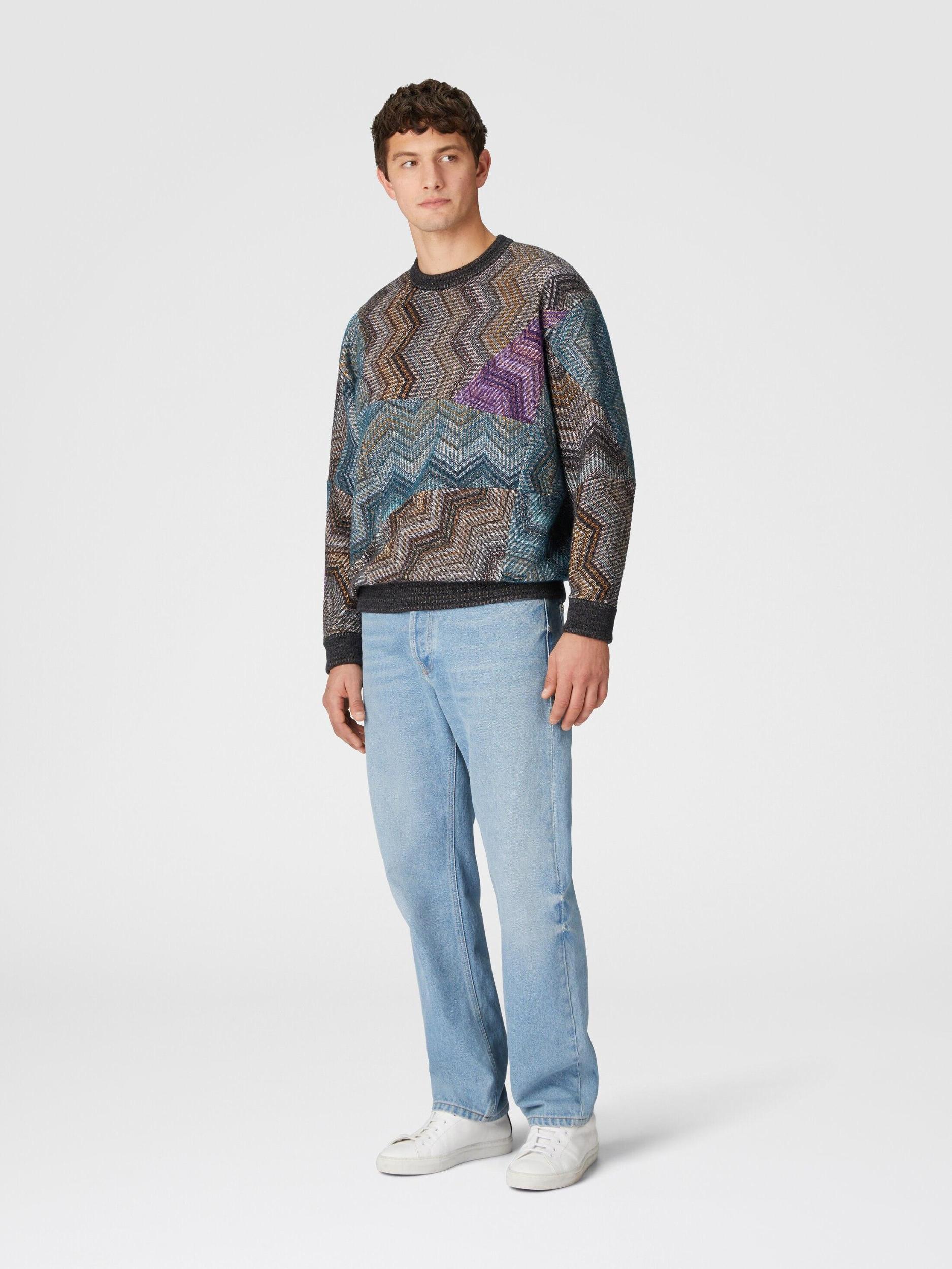Viscose and lamé wool crewneck sweatshirt Product Image