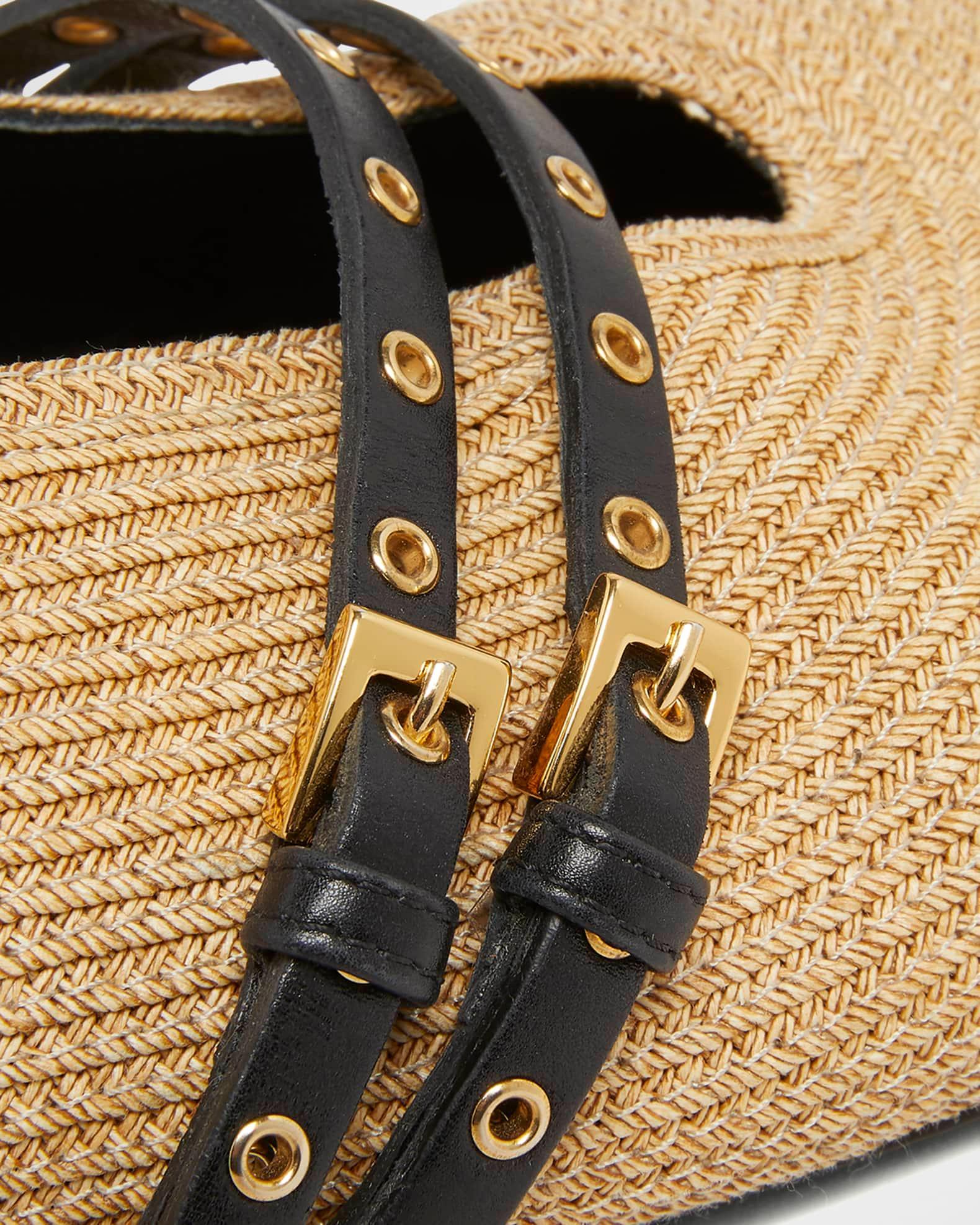 Paper Straw Mary Jane Ballerina Flats Product Image
