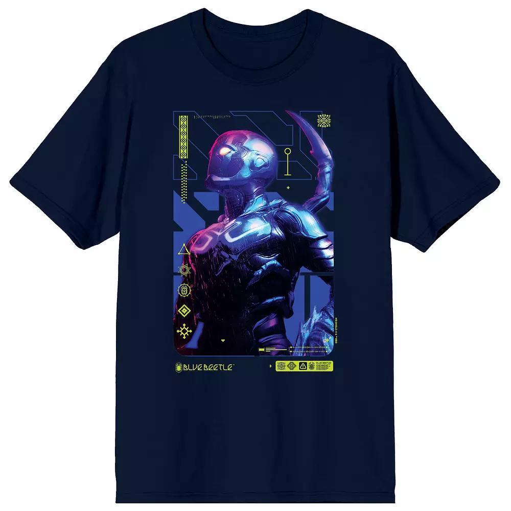 Men's Blue Beetle Superhero Pose Graphic Tee, Size: Small Product Image
