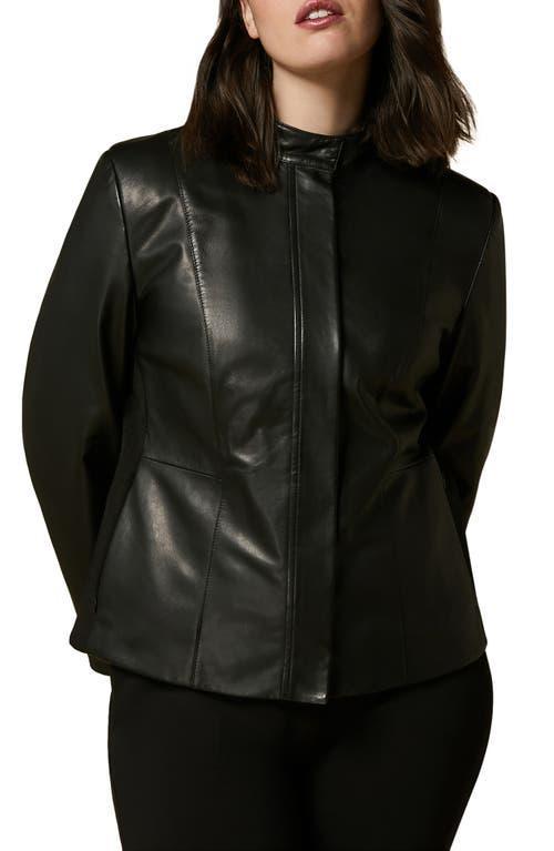 Womens Plus Rivetto Mix Media Jacket Product Image
