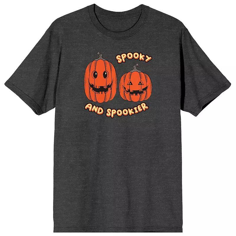 Men's Halloween Pumpkins Spooky & Spookier Graphic Tee, Size: Small, Black Product Image