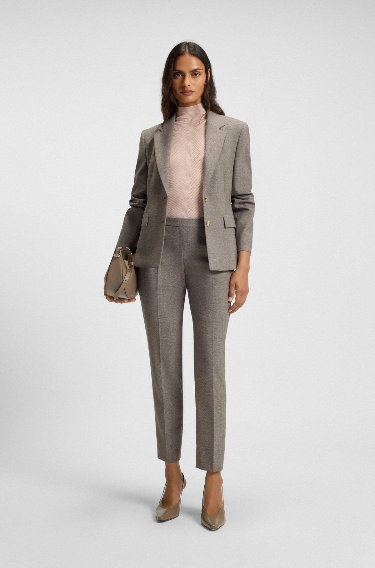 Regular-fit pants in a micro-pattern wool blend Product Image