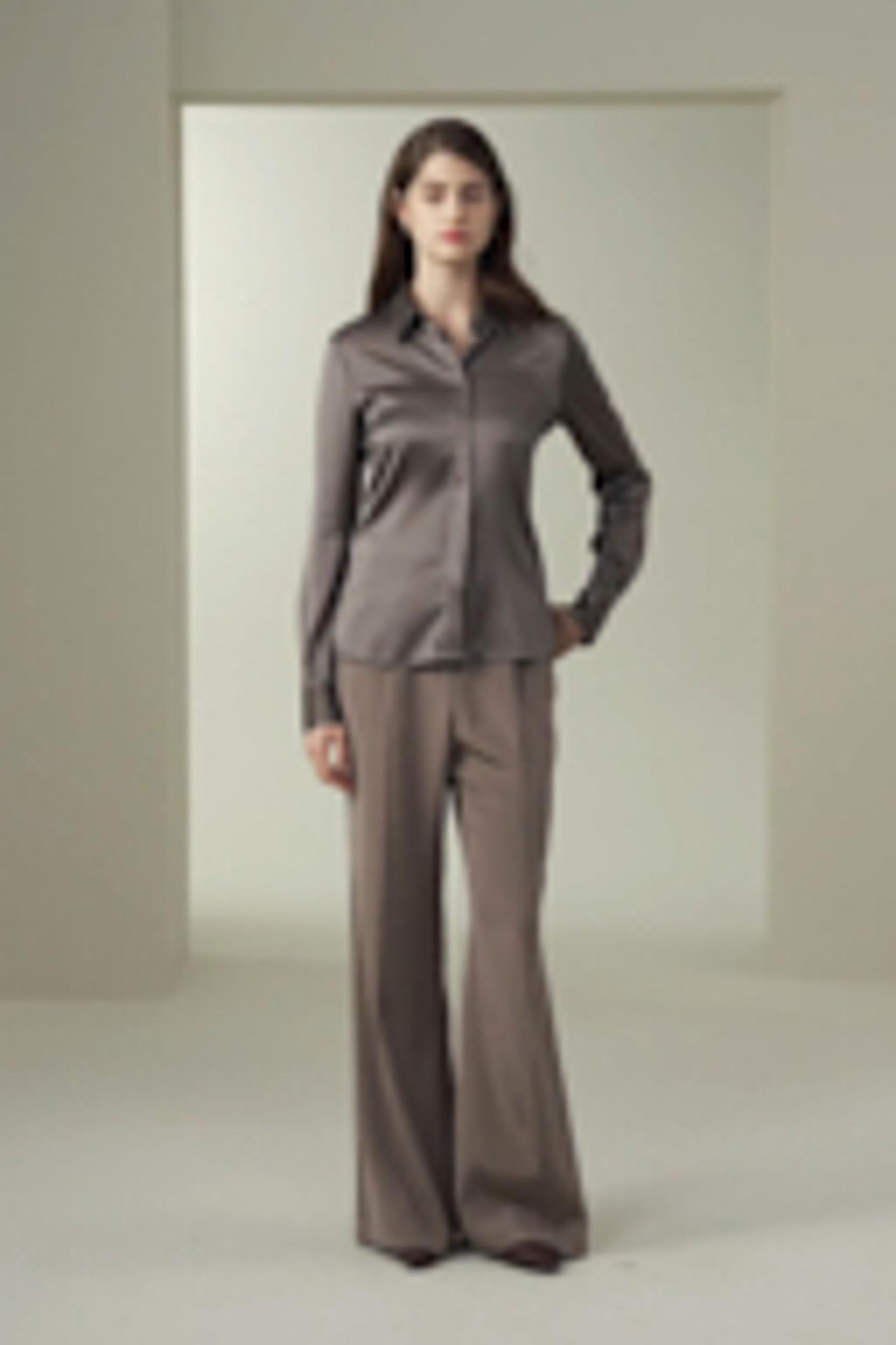 Elegant Silhouette Silk Shirt Product Image