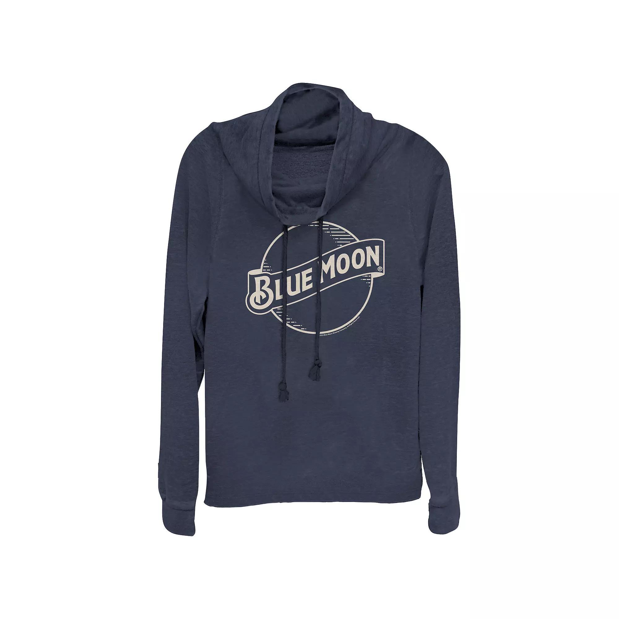 Women's Plus Blue Moon Logo Cowlneck Graphic Lightweight Long Sleeve, Size: 2XL Product Image