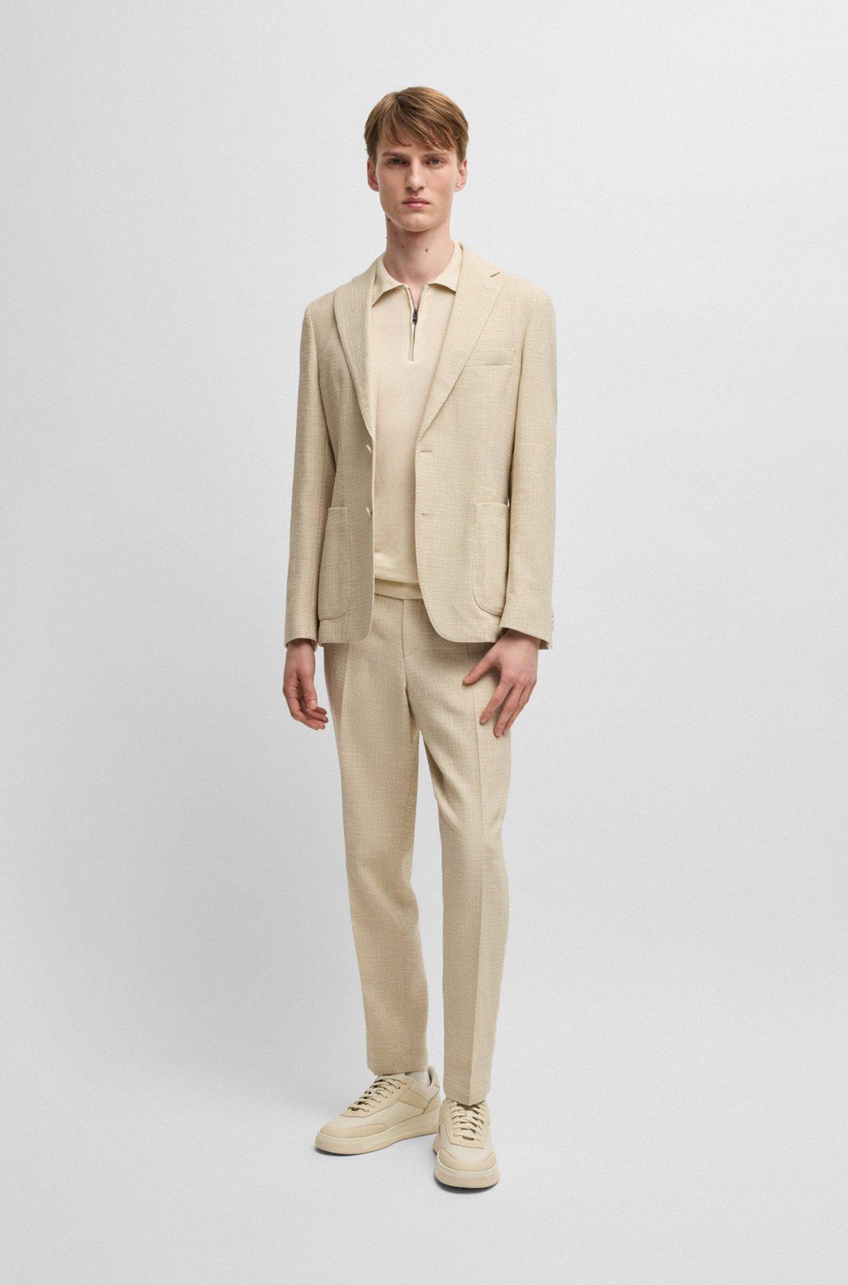 Linen-blend sweater with zip placket Product Image