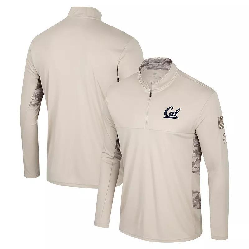 Men's Colosseum Natural Alabama Crimson Tide OHT Military Appreciation Quarter-Zip Jacket, Size: Medium, Beige Product Image