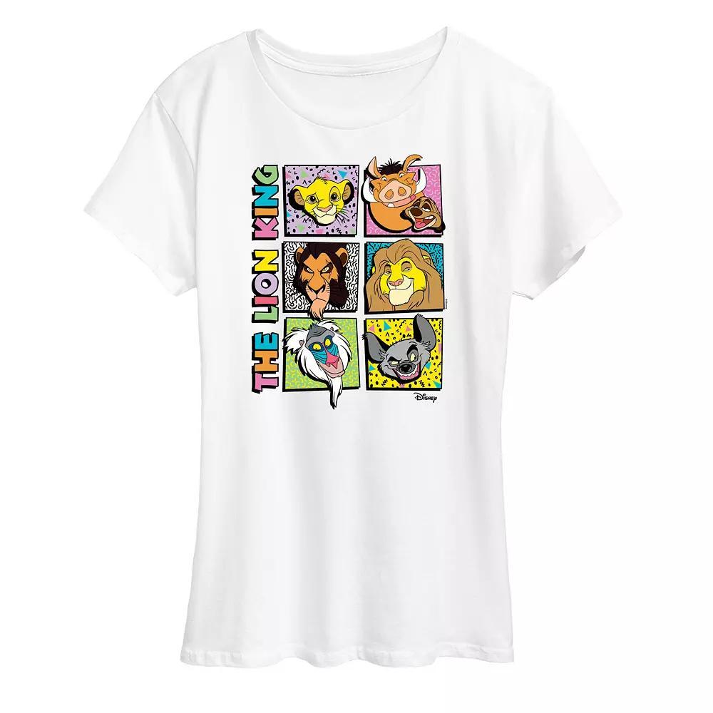 Disneys Lion King Womens Grid Graphic Tee Grey Gray Product Image