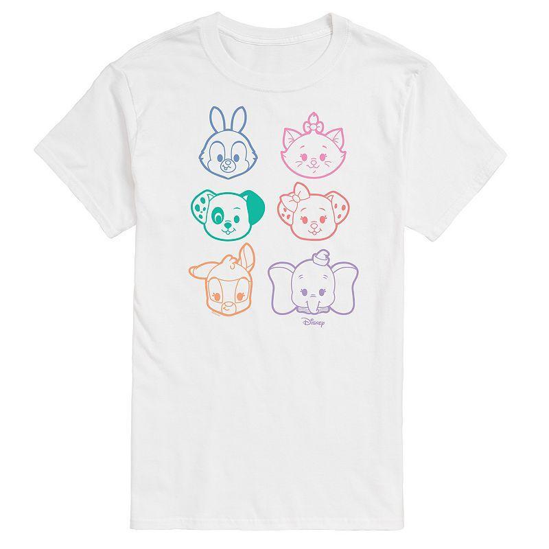 Disney Mens Stacked Outline Faces Graphic Tee Product Image
