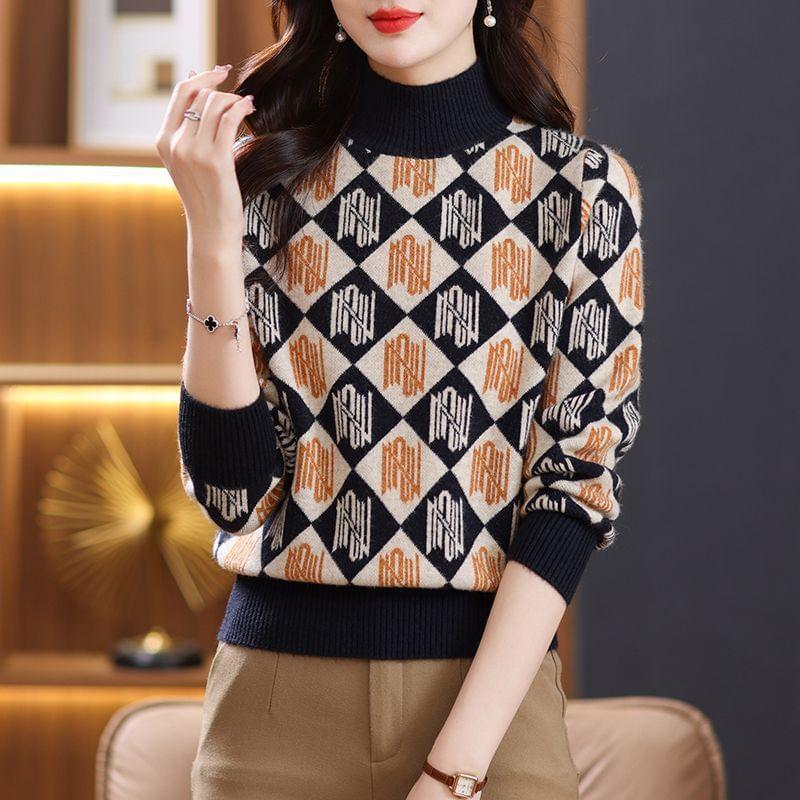 Turtleneck Pattern Sweater Product Image