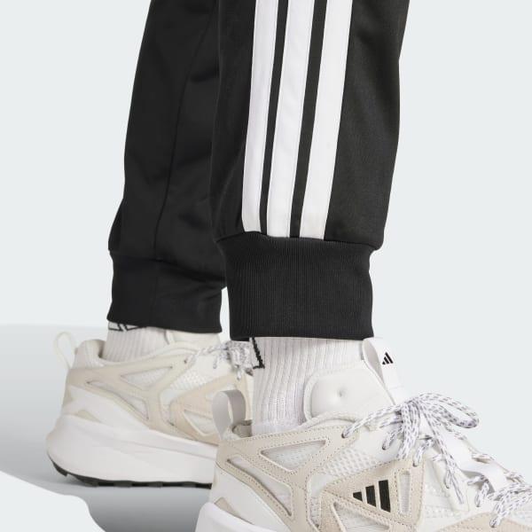 Men's adidas 3-Stripes Tricot Tapered Track Pants, Size: Small, Black Product Image