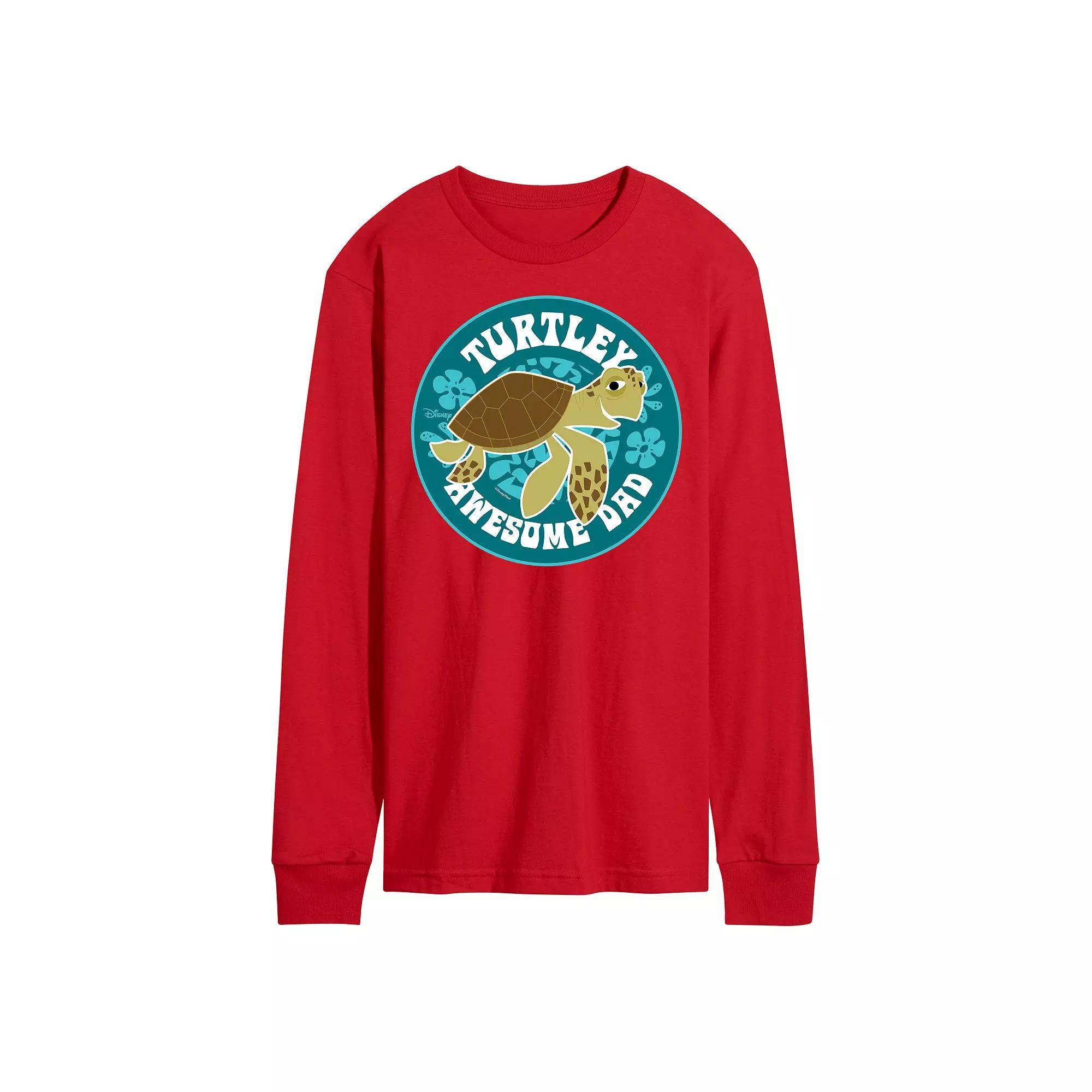 Disney/Pixar Finding Nemo Mens Turtley Awesome Dad Long Sleeve Graphic Tee Product Image