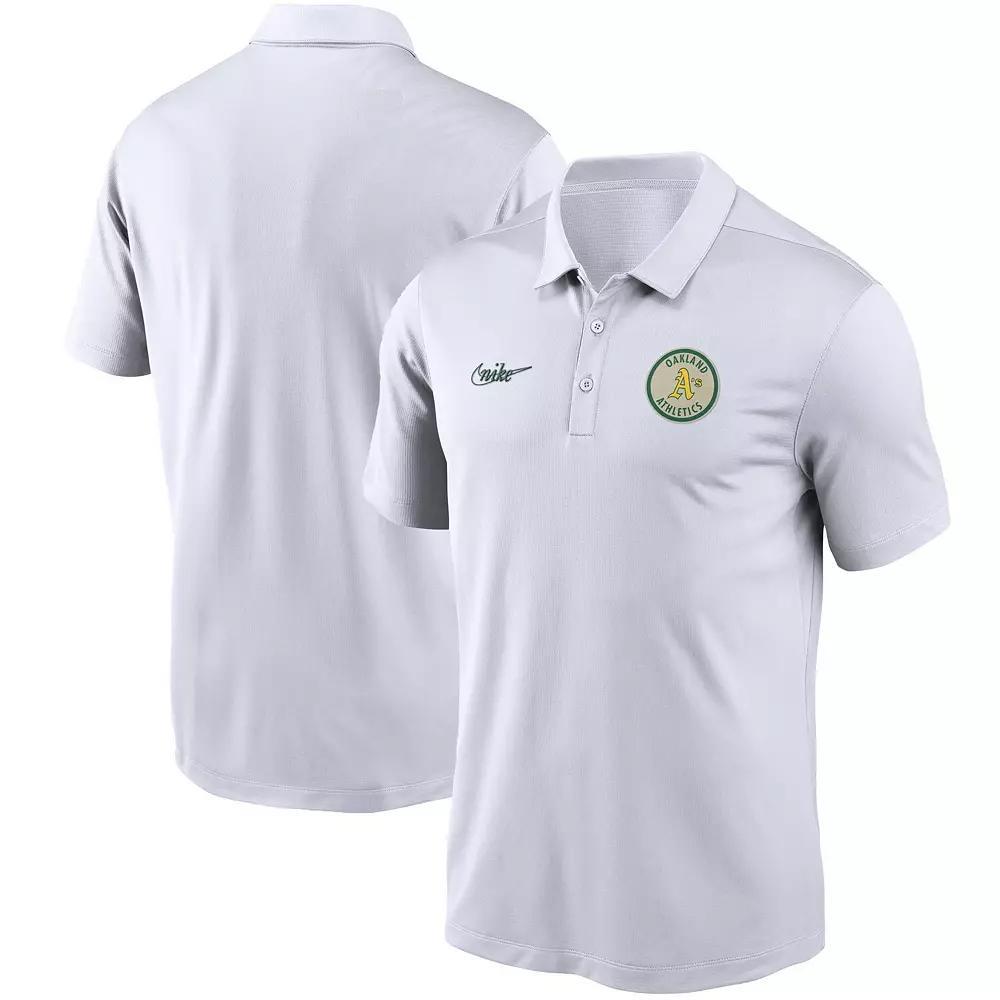 Men's Nike White Oakland Athletics Cooperstown Collection Logo Franchise Performance Polo, Size: Medium Product Image
