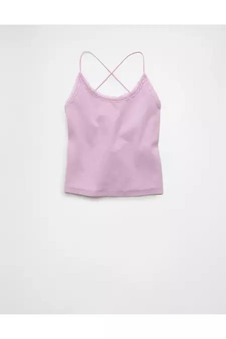 AE Strappy Go Lucky Cropped Lace Tank Top Women's Product Image