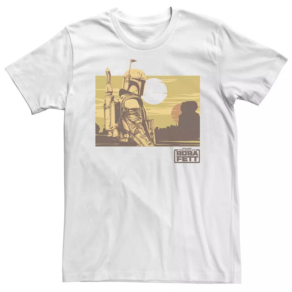 Big & Tall Star Wars Boba Fett Boxed Landscape Tee, Men's, Size: 3XL, White Product Image
