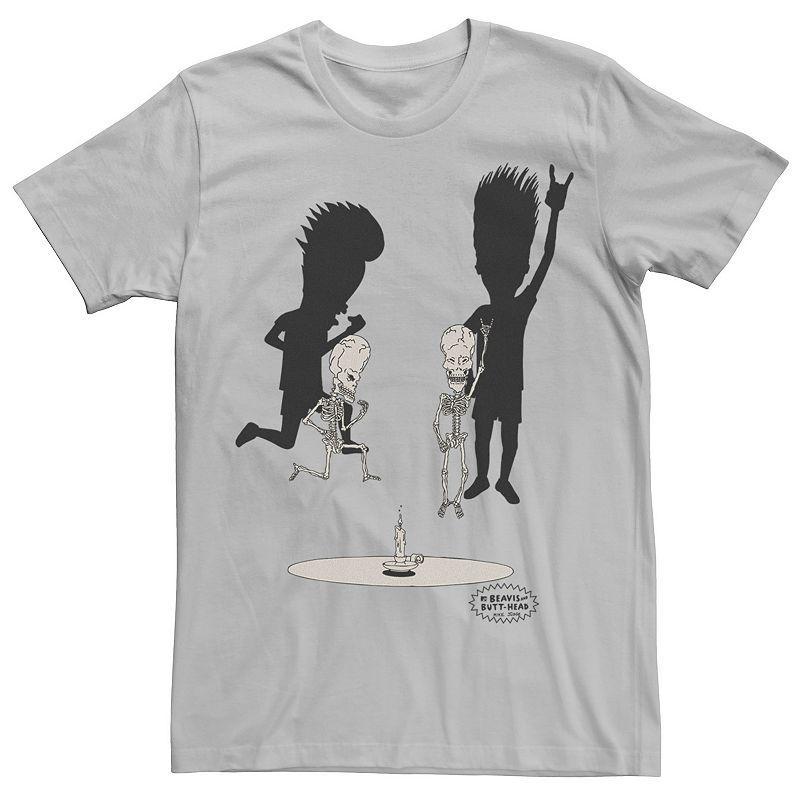 Men's Beavis and Butthead Skeletons Rocking Out Portrait Tee, Size: XXL, Red Grey Product Image