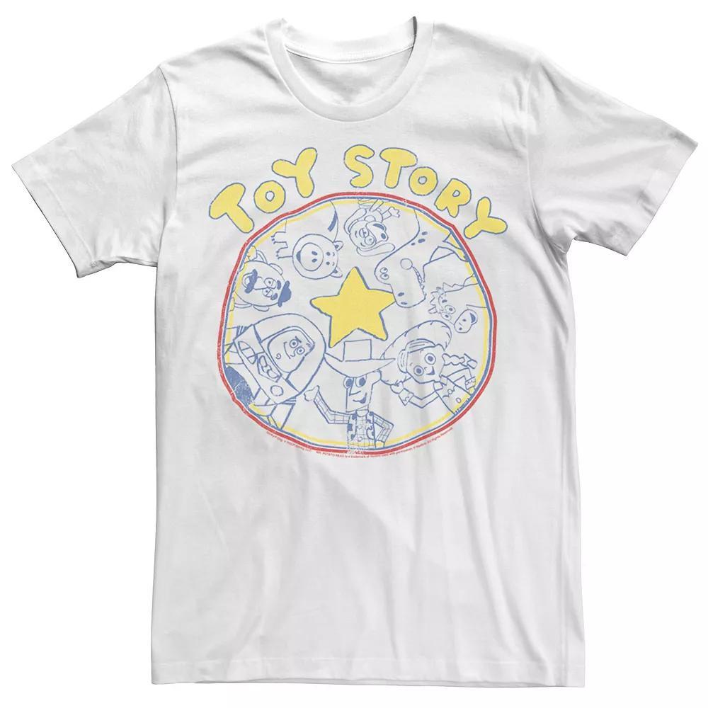 Disney / Pixar's Toy Story Woody & Buzz Lightyear Men's Friends Circle Tee, Size: XXL, White Product Image