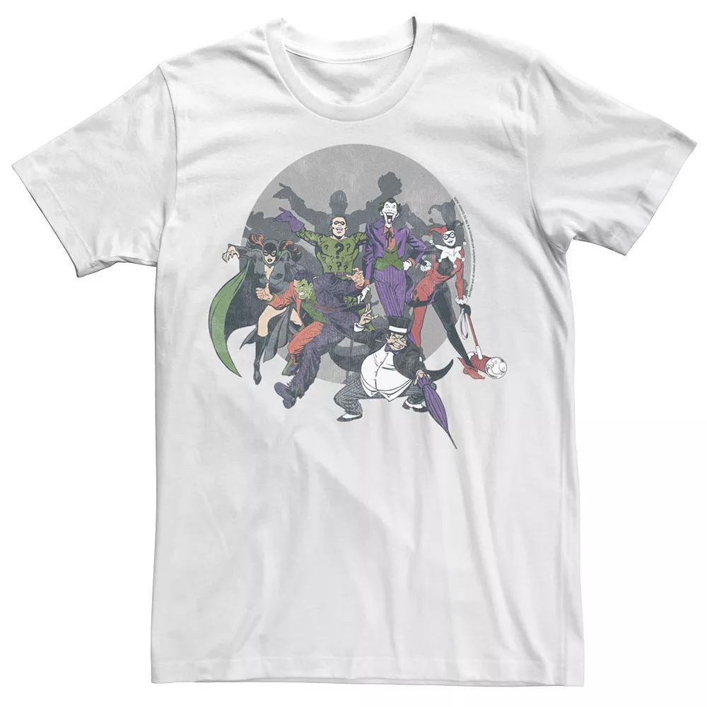 Men's Batman Villains Group Shot Poses Tee, Size: Small, White Product Image
