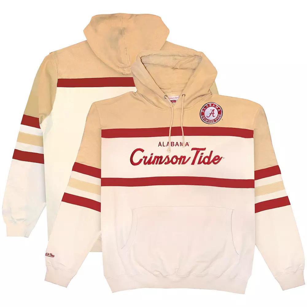 Men's Mitchell & Ness Cream Alabama Crimson Tide Big & Tall Head Coach Pullover Hoodie, Size: 3XLT, Beige Product Image