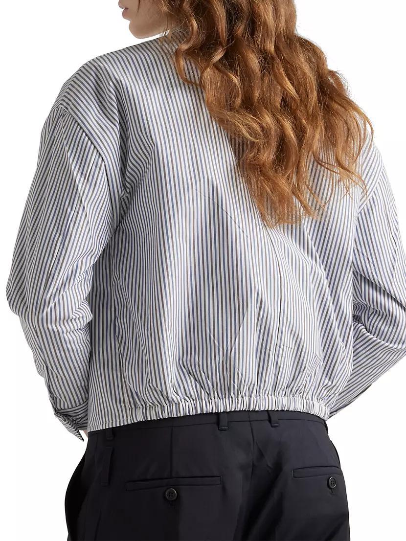 Striped Poplin Blouson Jacket Product Image