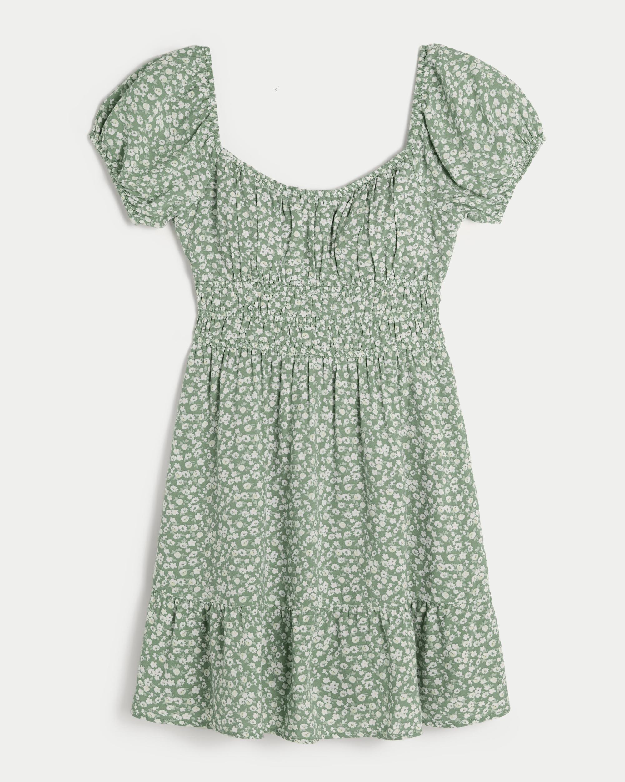 Short-Sleeve Channeled Waist Mini Dress Product Image