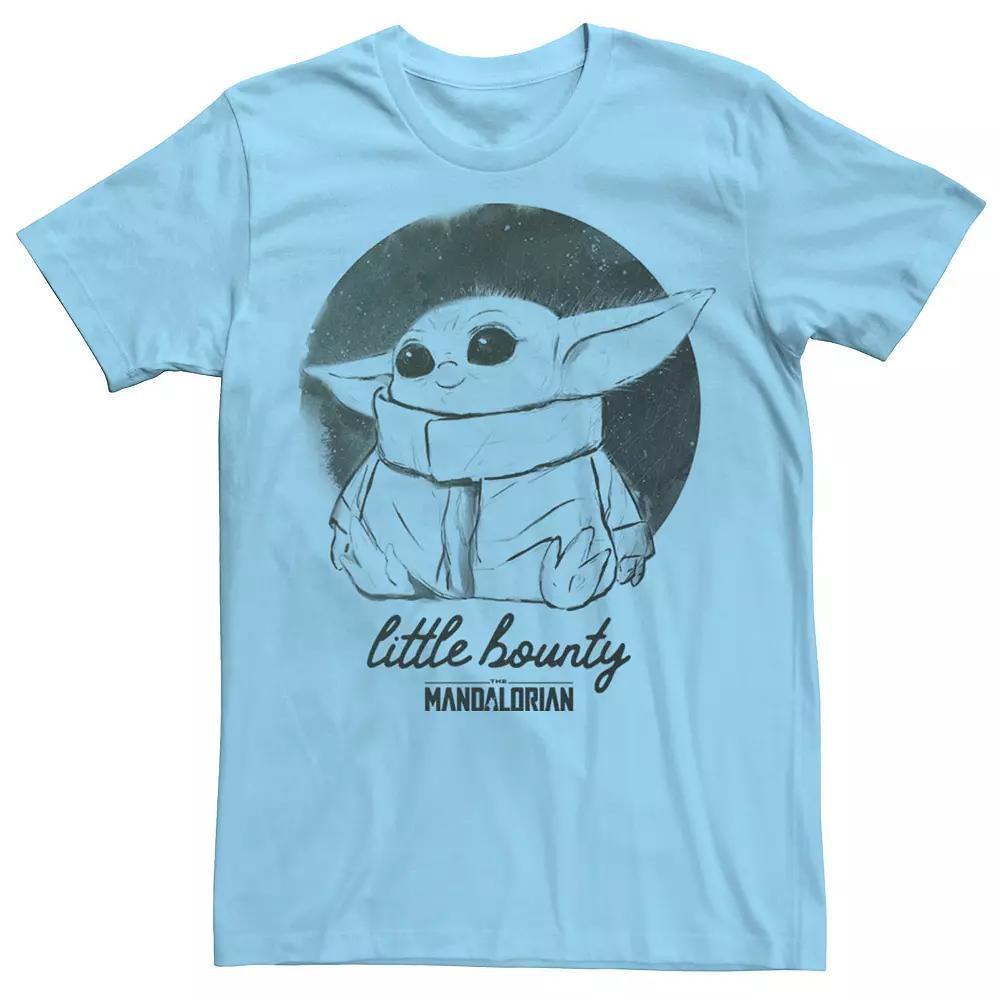 Men's Star Wars The Mandalorian The Child Little Bounty Watercolor Tee, Size: Small, Light Blue Product Image