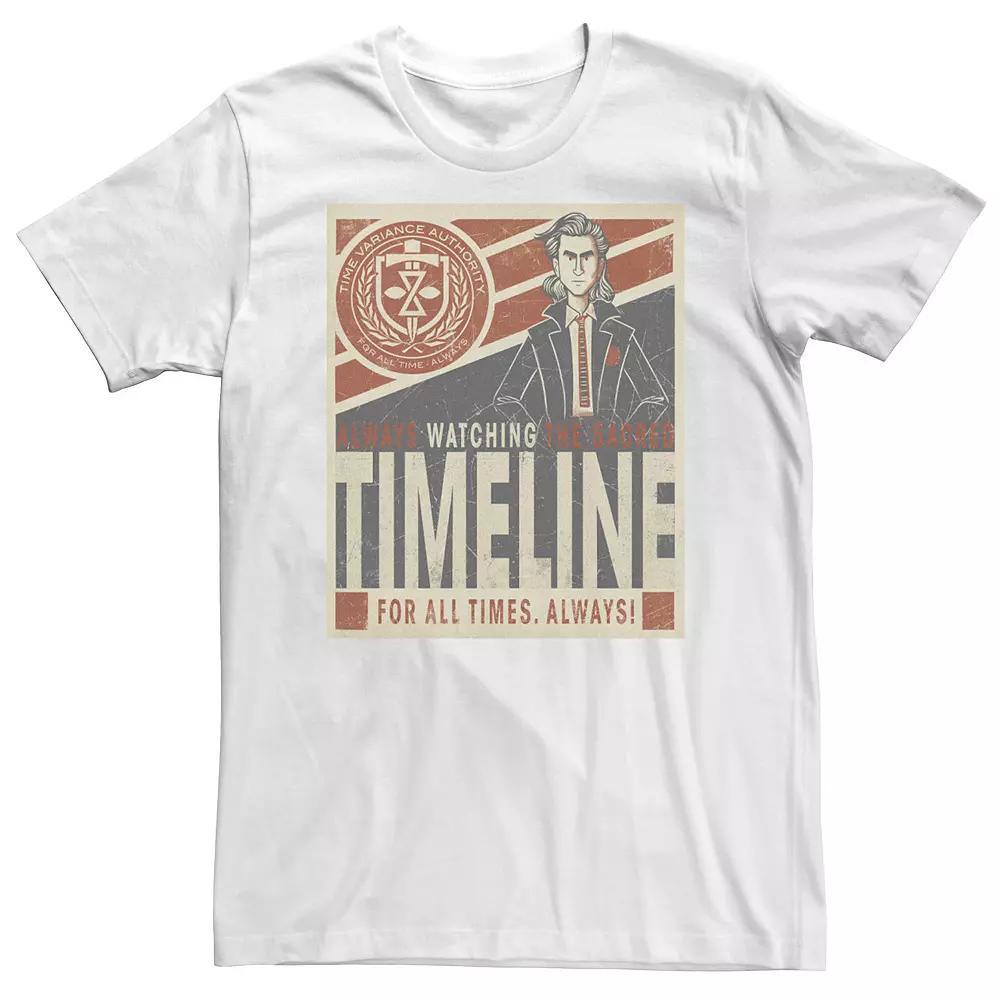 Big & Tall Marvel Loki TVA Always Watching The Sacred Timeline Tee, Men's, Size: XL Tall, White Product Image