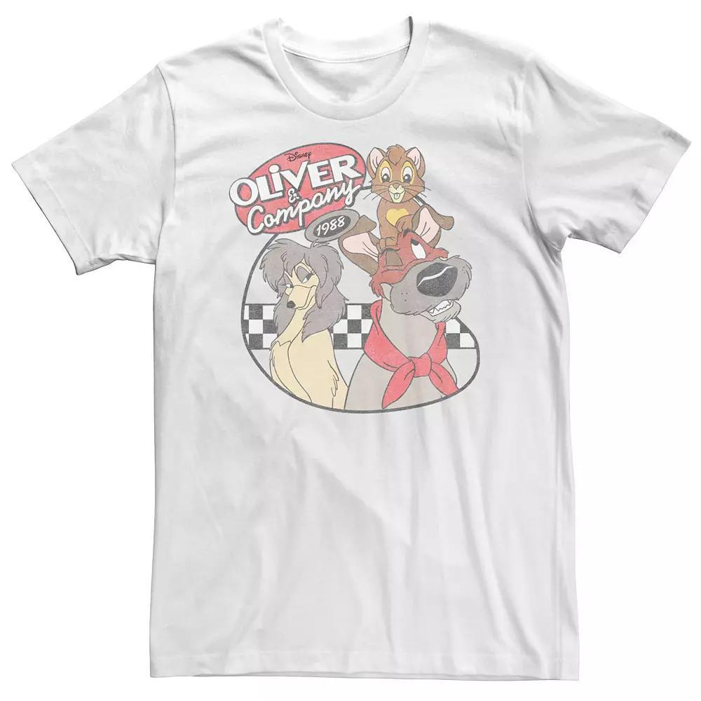 Big & Tall Disney Oliver And Company 90's Vintage Poster Tee, Men's, Size: 4XL Tall, White Product Image