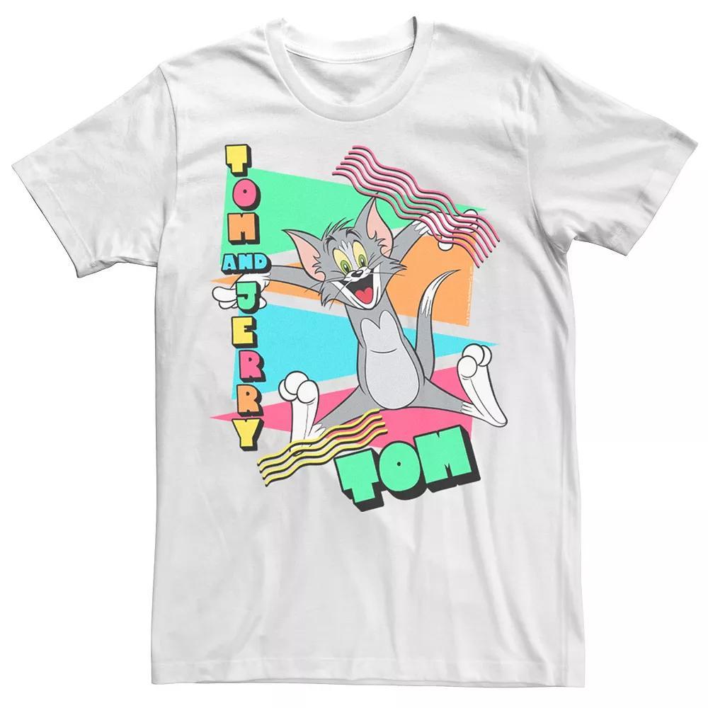 Men's Looney Tunes Tom Vintage 90s Triangles Tee, Size: 3XL, White Product Image