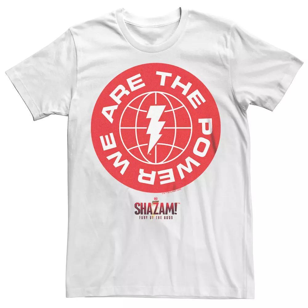 Men's Shazam Fury Of The Gods We Are The Power Logo Tee, Size: XL, White Product Image