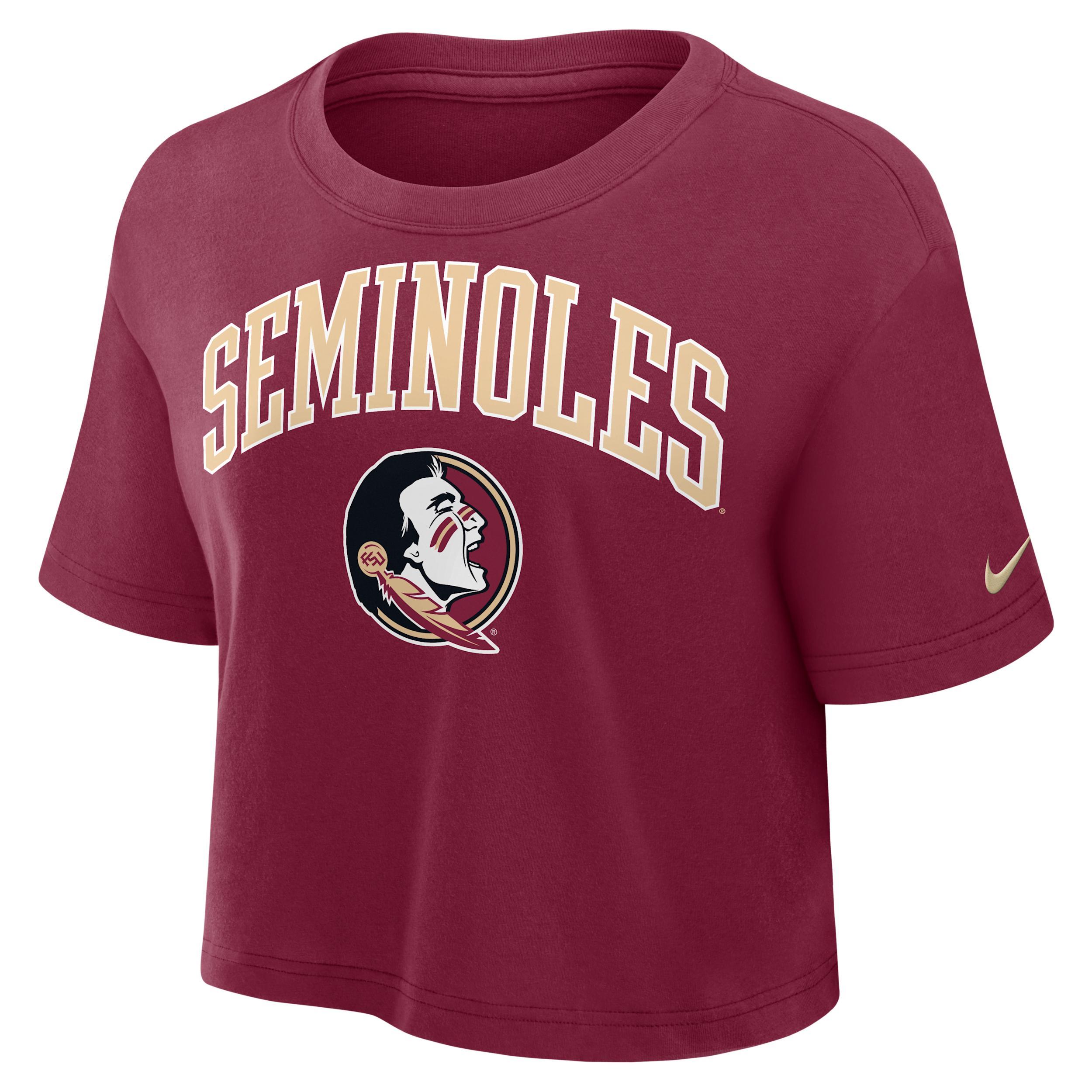LSU Athletic Prep Arch Nike Women's Dri-FIT College Cropped T-Shirt Product Image
