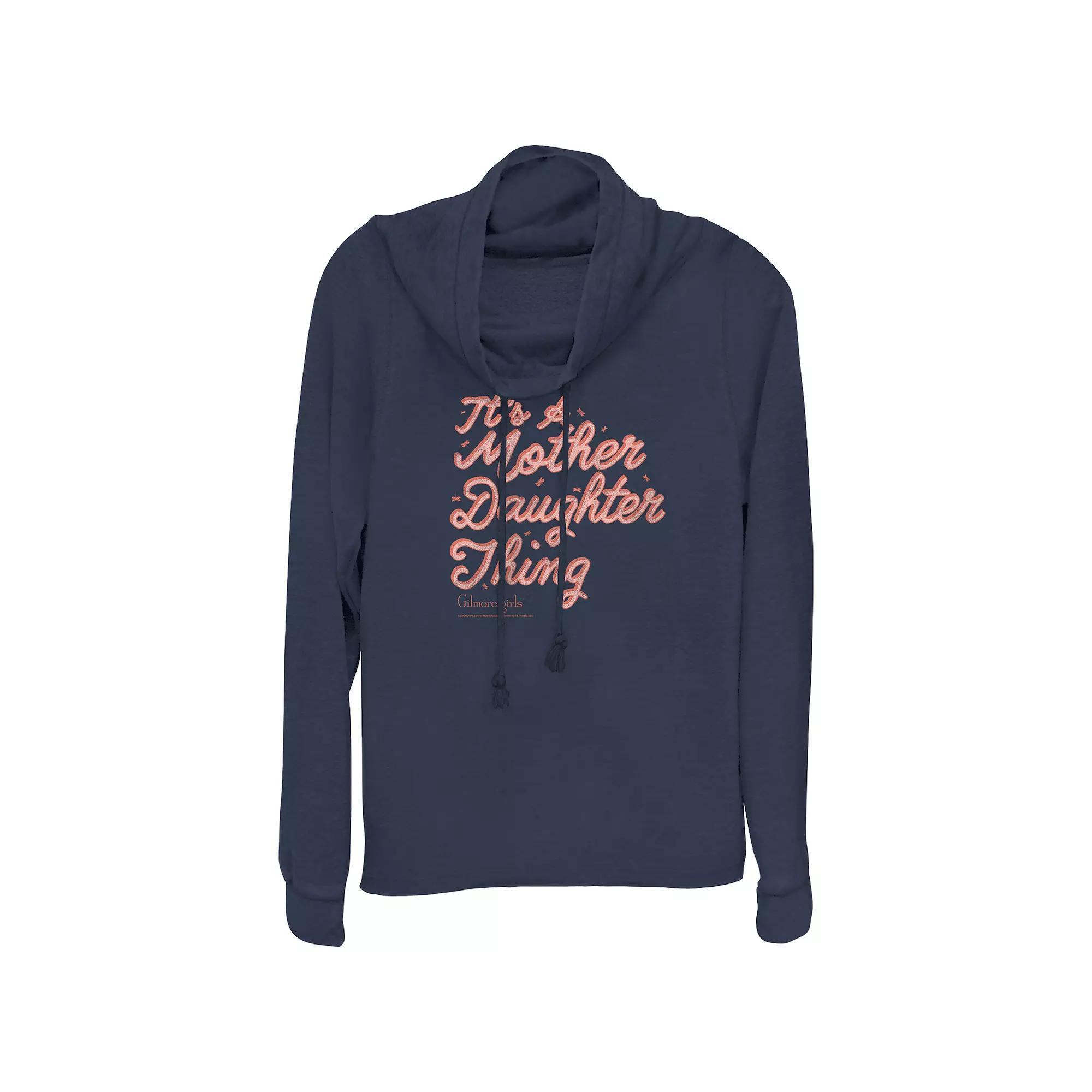 Women's This Teacher Runs On Pumpkin Spice Cowlneck Graphic Lightweight Long Sleeve, Size: XS, Blue Product Image