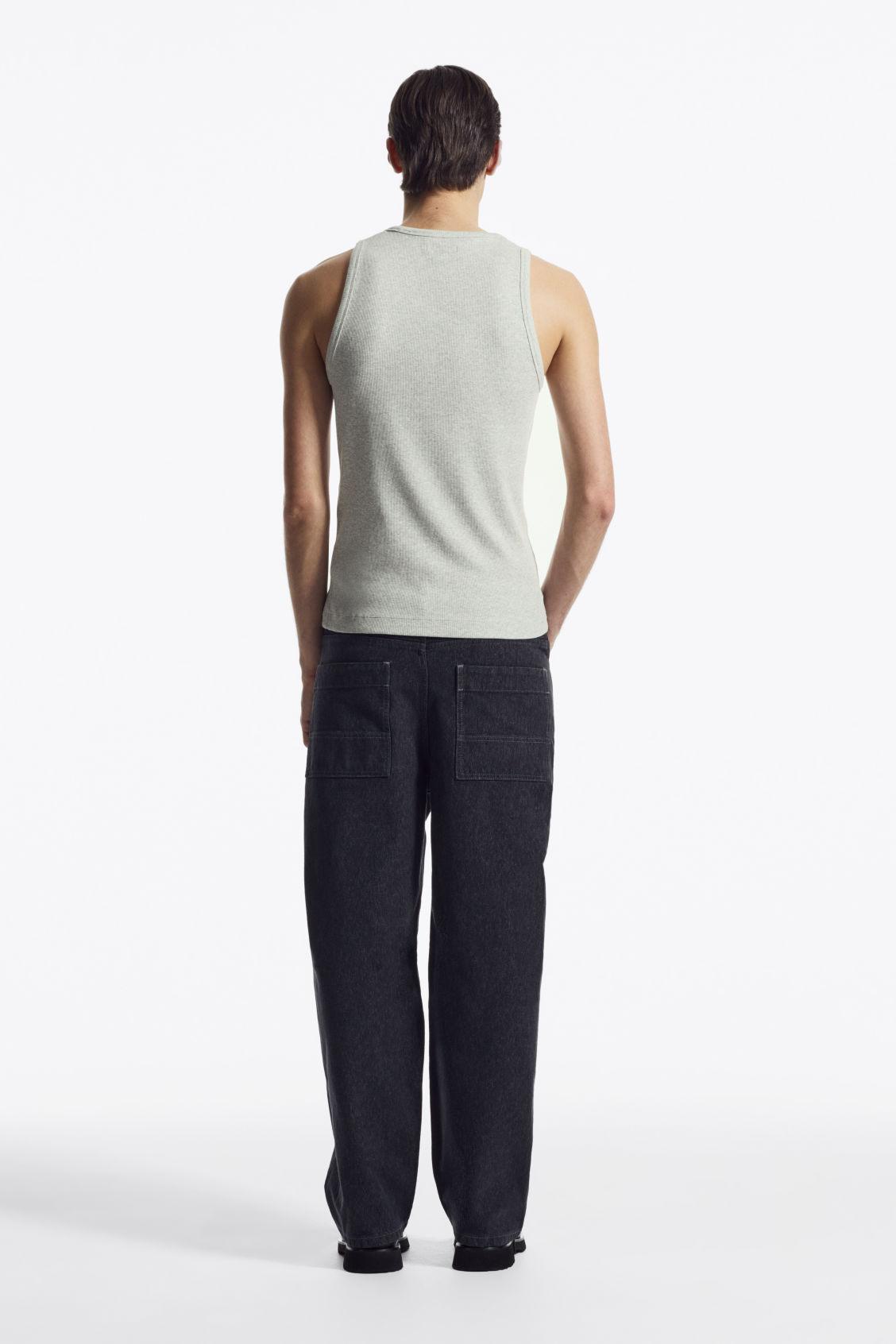 SLIM RIBBED COTTON TANK TOP Product Image