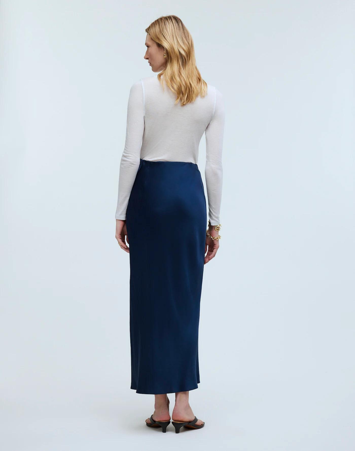 Satin Maxi Slip Skirt Product Image