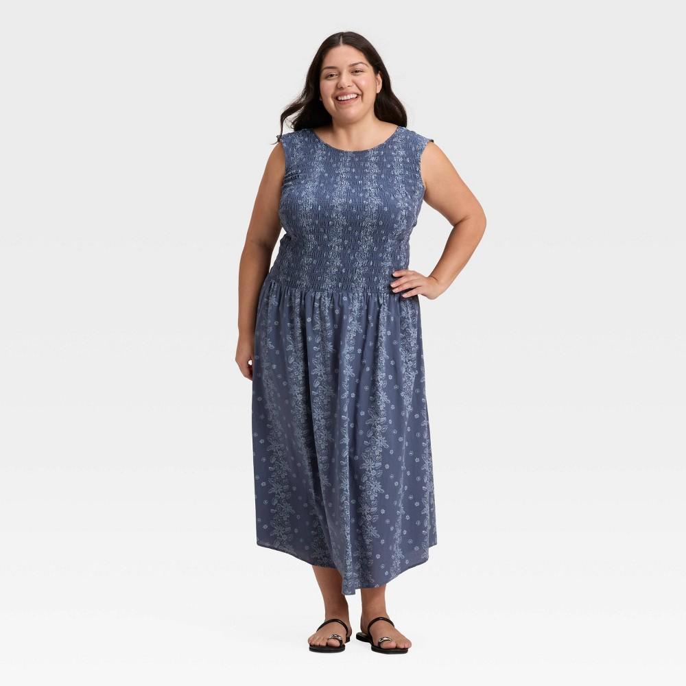 Women's Smocked Midi A-Line Dress - Universal Thread™ Product Image