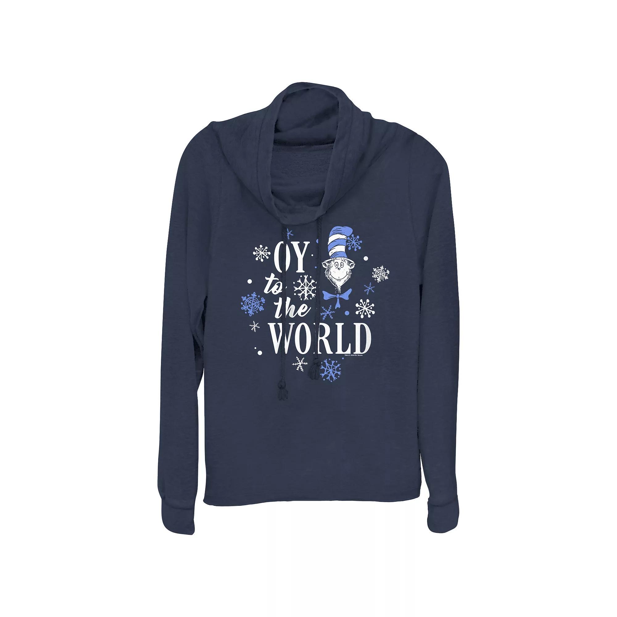 Plus Size PBS Kids Sesame Street Elmo Here For You Cowlneck Graphic Lightweight Long Sleeve, Women's, Size: 1XL, Blue Product Image