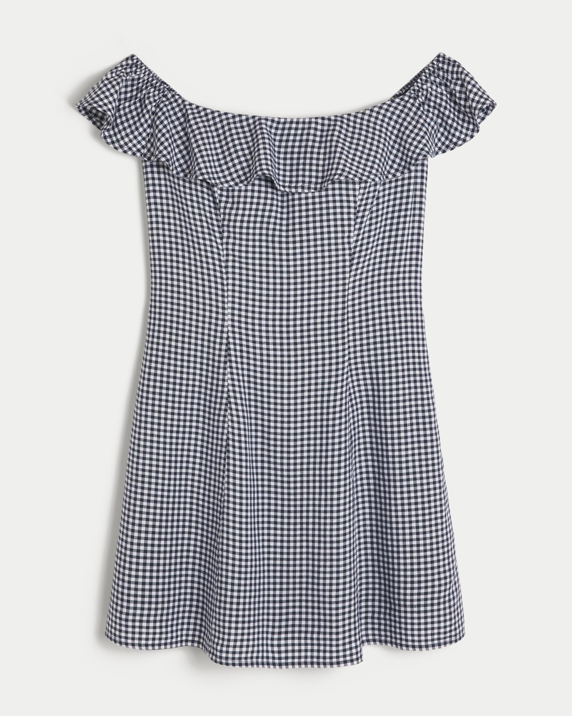 Off-the-Shoulder A-Line Skort Dress Product Image