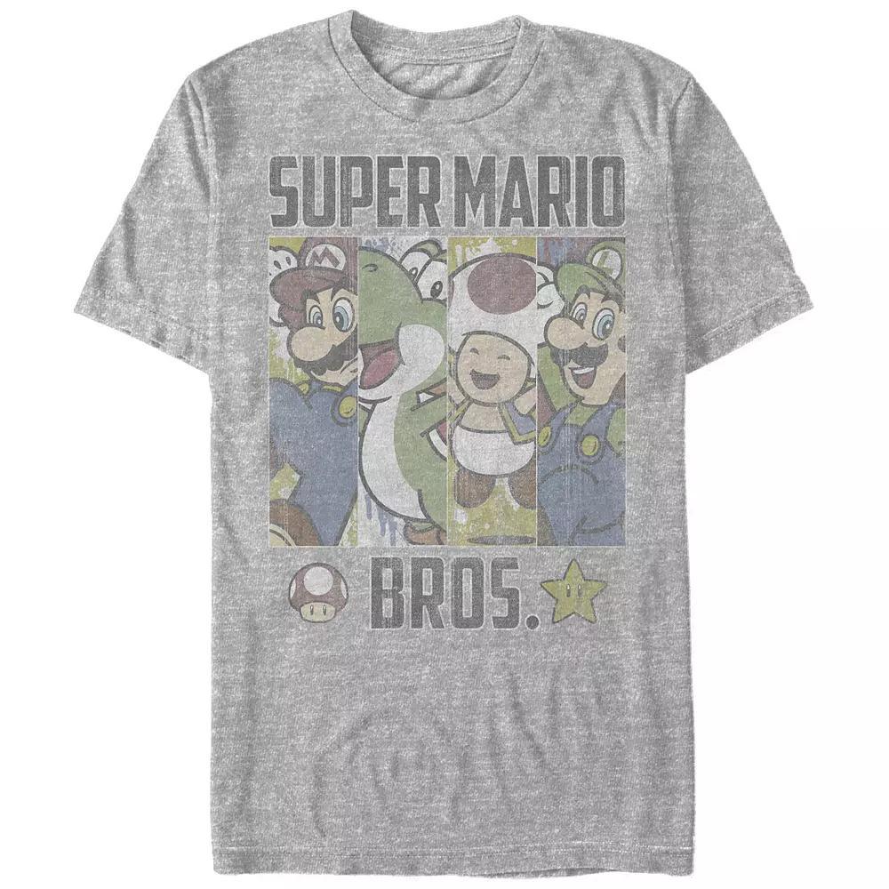 Mens Super Mario Retro Blinds Boxed Up Group Shot Graphic Tee Product Image