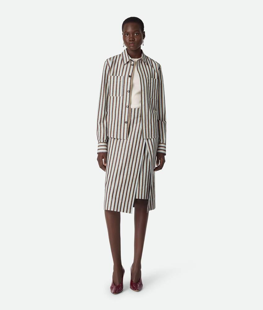 Women's Cotton And Linen Stripe Skirt in Cloud/fondant/lava Product Image