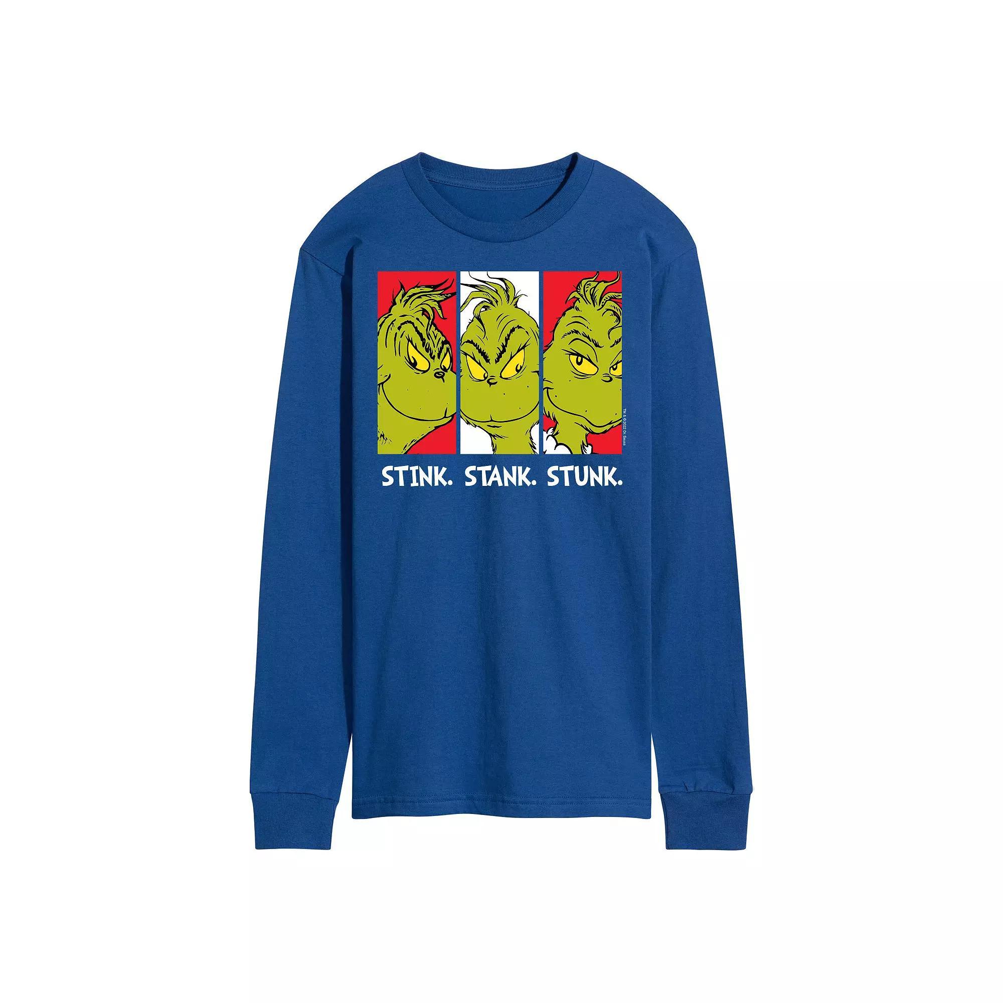 Mens Dr. Seuss Grinch Stink Stank Stunk Long Sleeve Tee Product Image