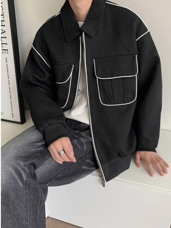 Men's Contrast Top-stitching Dual Pocket Jacket Product Image