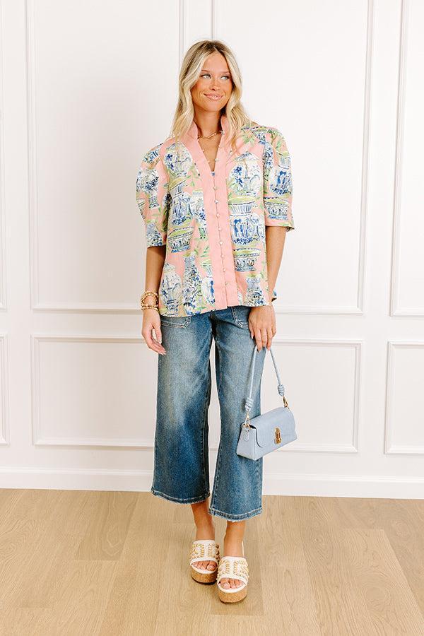 Tuscan Terrace Button Down Top Product Image