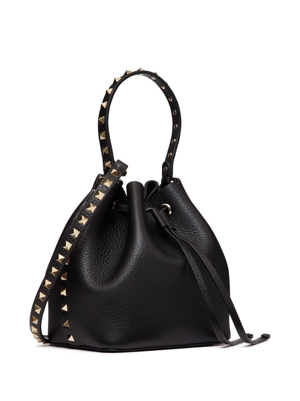 Rockstud leather bucket bag Product Image