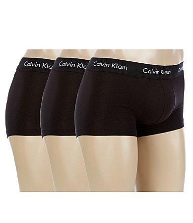 Calvin Klein Cotton Stretch Moisture Wicking Low Rise Trunks, Pack of 3 Product Image