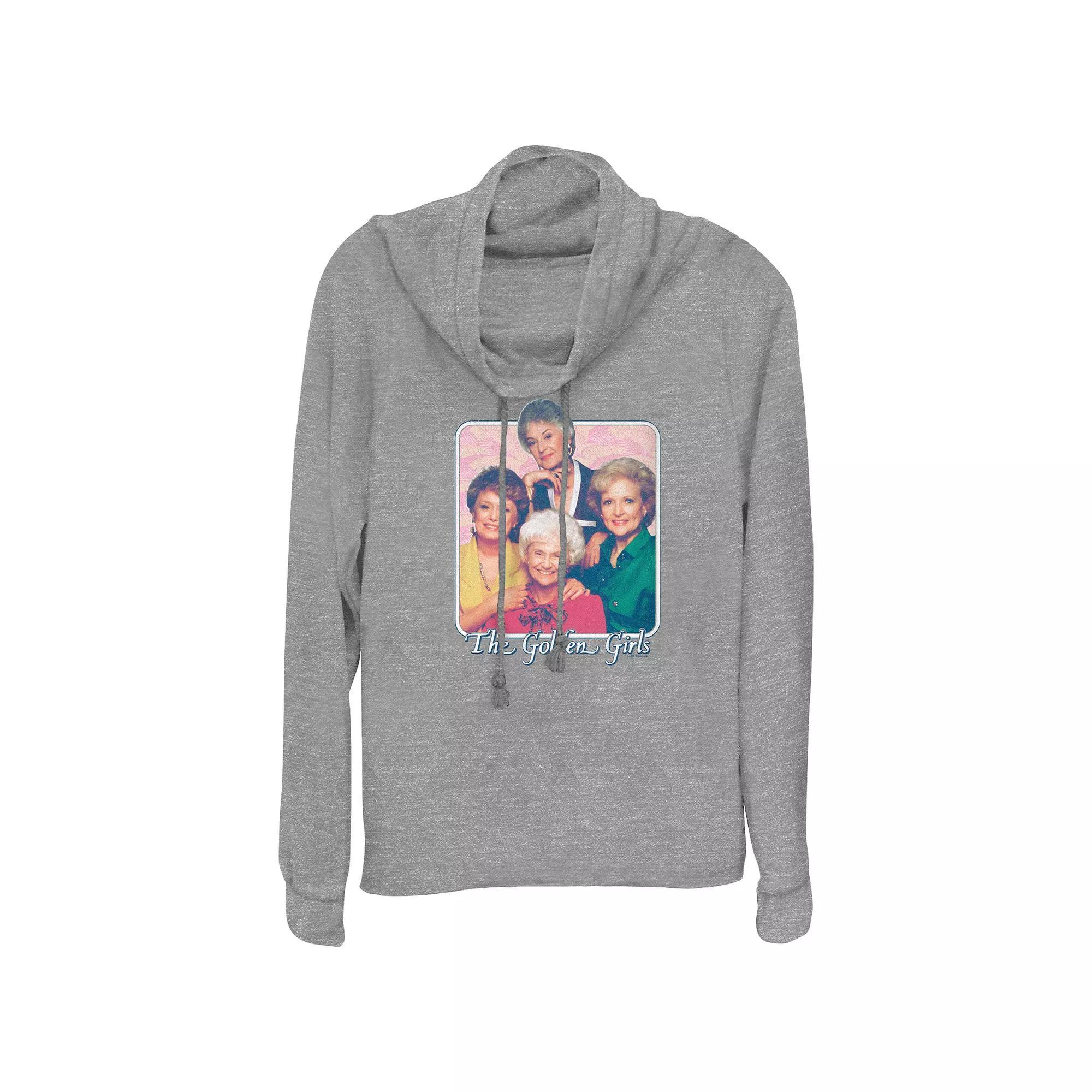 Plus Size The Golden Girls Vintage Portrait Cowlneck Graphic Lightweight Long Sleeve, Women's, Size: 1XL, Gray Grey Product Image