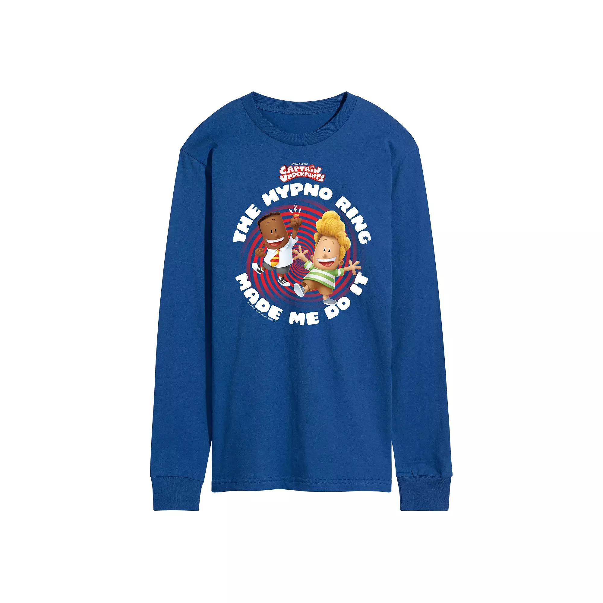 Mens Captain Underpants Hypno Ring Long Sleeve Graphic Tee Product Image
