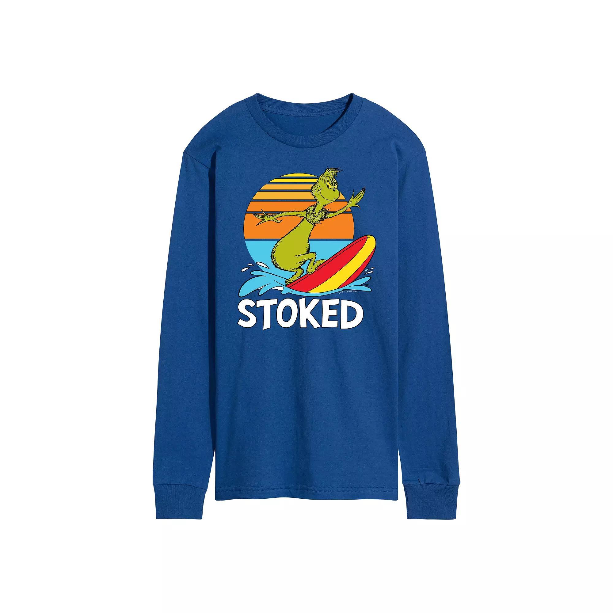 Mens Dr. Seuss The Grinch Stoked Long Sleeve Graphic Tee Product Image