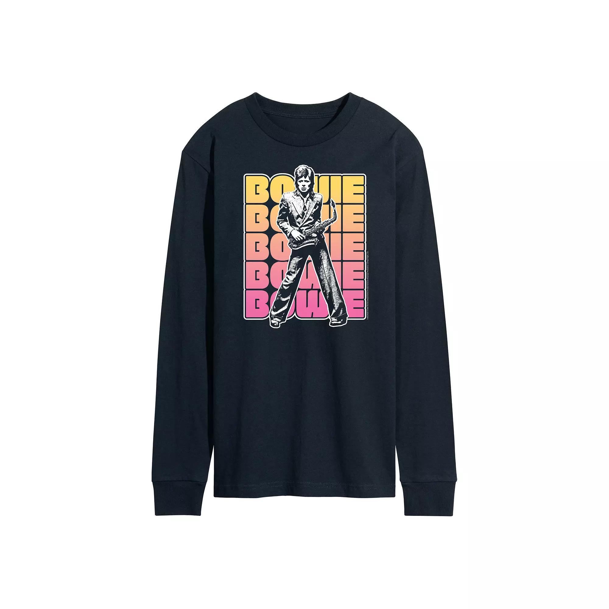 Mens David Bowie Long Sleeve Tee Blue Product Image