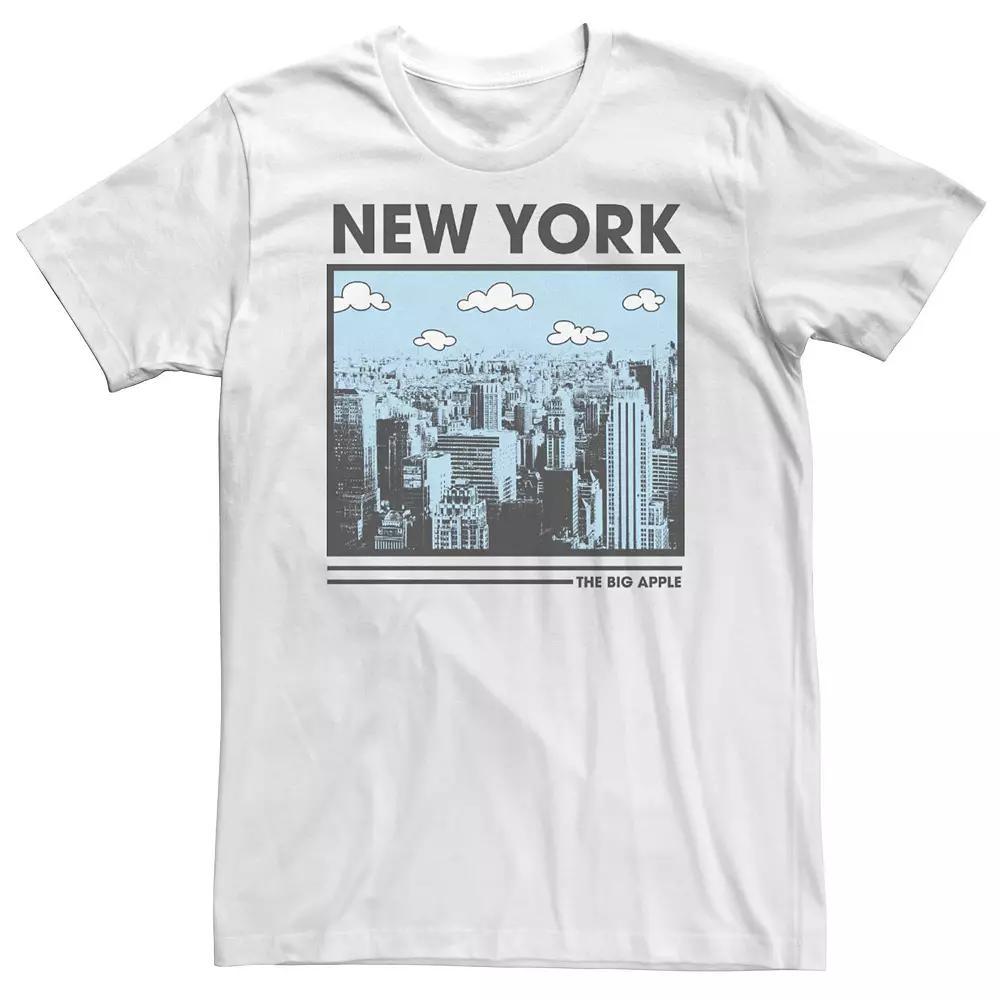 Big & Tall New York The Big Apple Skyline Tee, Men's, Size: XL Tall, White Product Image