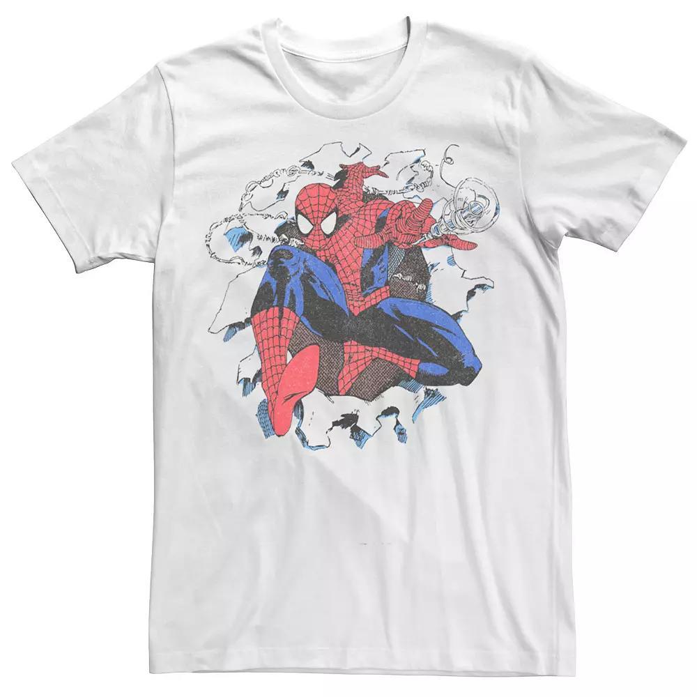 Men's Marvel Spiderman Retro Comic Tee, Size: Small, White Product Image