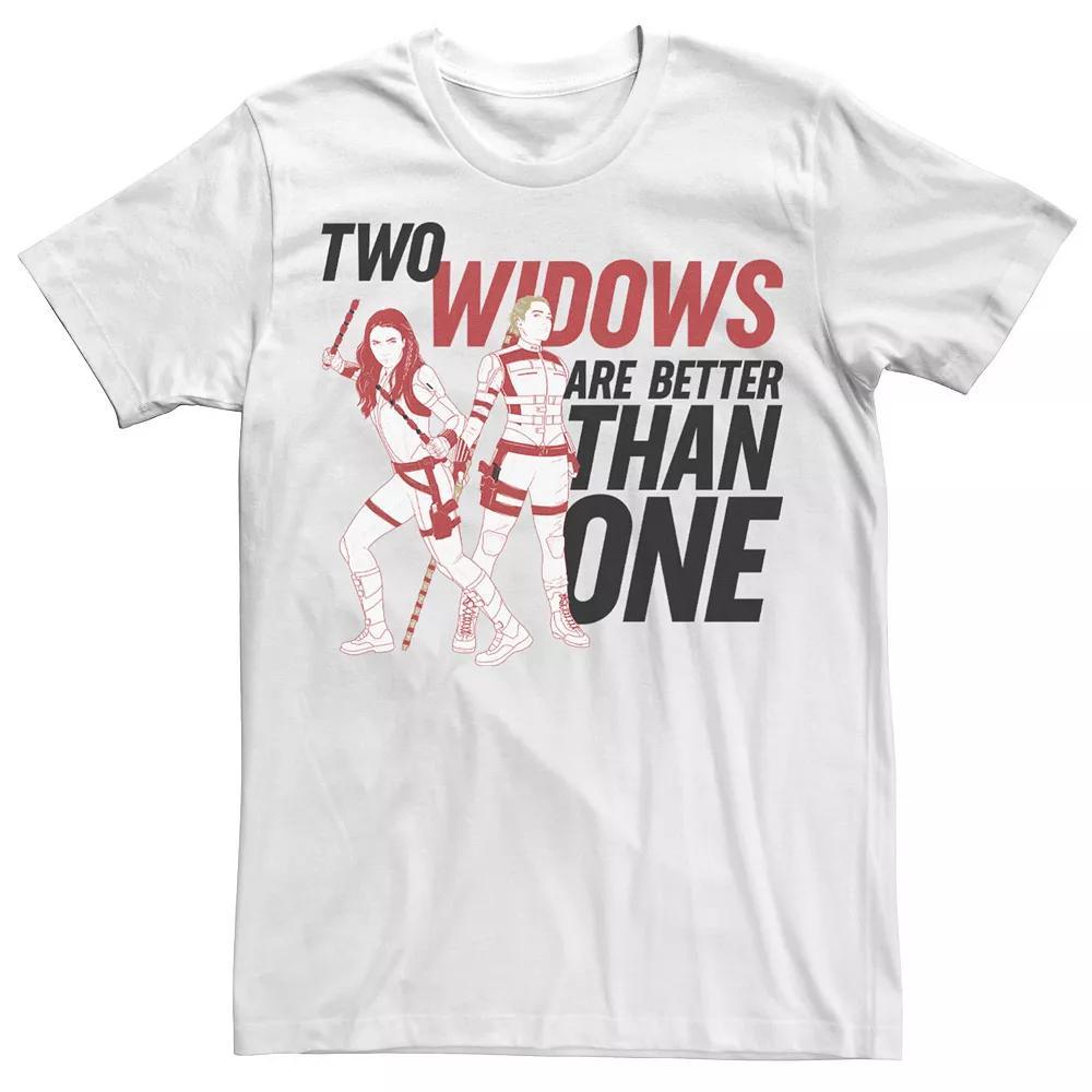 Men's Marvel Black Widow Two Widows Are Better Than One Portrait Tee, Size: Small, White Product Image
